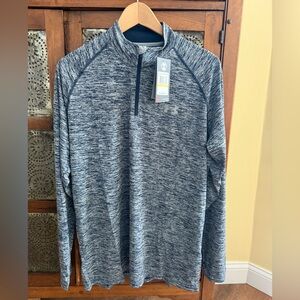 NWT: Under Armour Navy Quarter Zip with Heat Gear, Men’s size Medium